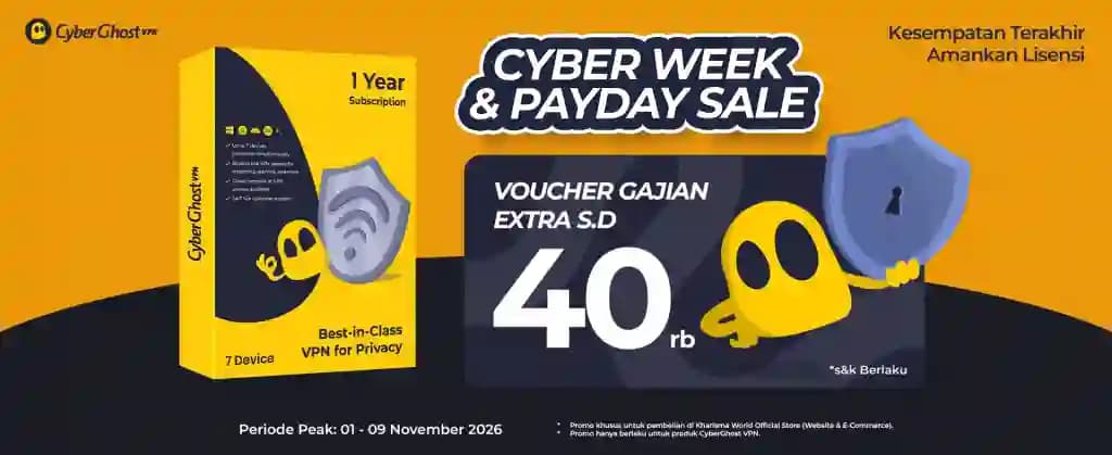 Cyber Week & PayDay Sale! Voucher Hingga 40RB